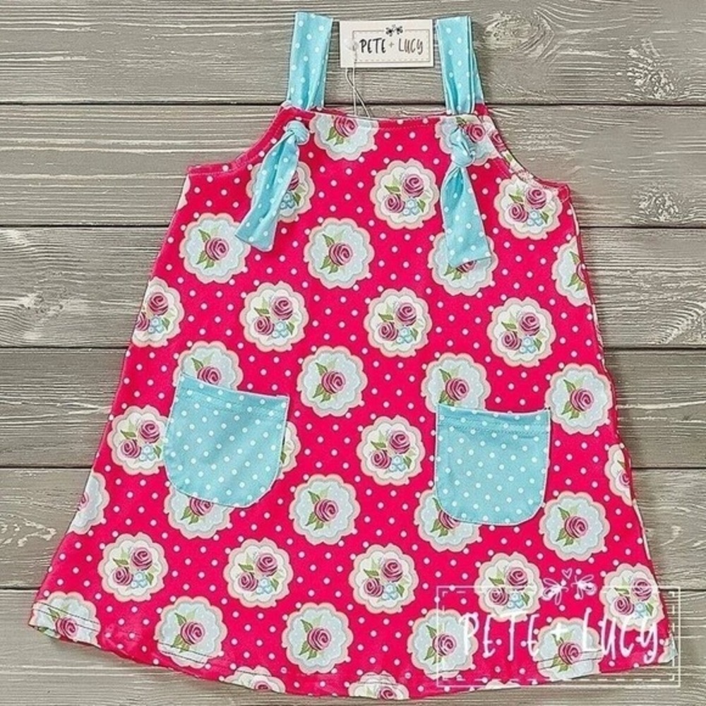 Pete & Lucy Shabby Roses‎ Girl Dress 12-18 mos NWT
